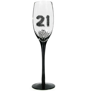 21st Birthday French Lace Style Champagne Glass