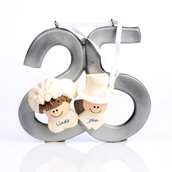 25th Anniversary Personalised Hanging Ornament