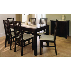 26252 Hudson - 141cm Dining Table with 6 x Leather