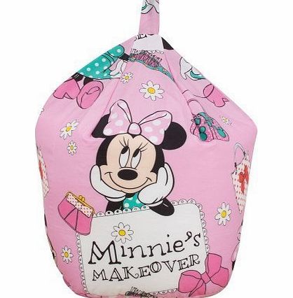 3 CUFT Disney Minnie Mouse Makeover Pink Girls Cotton Seat Chair Bean Bag with Filling