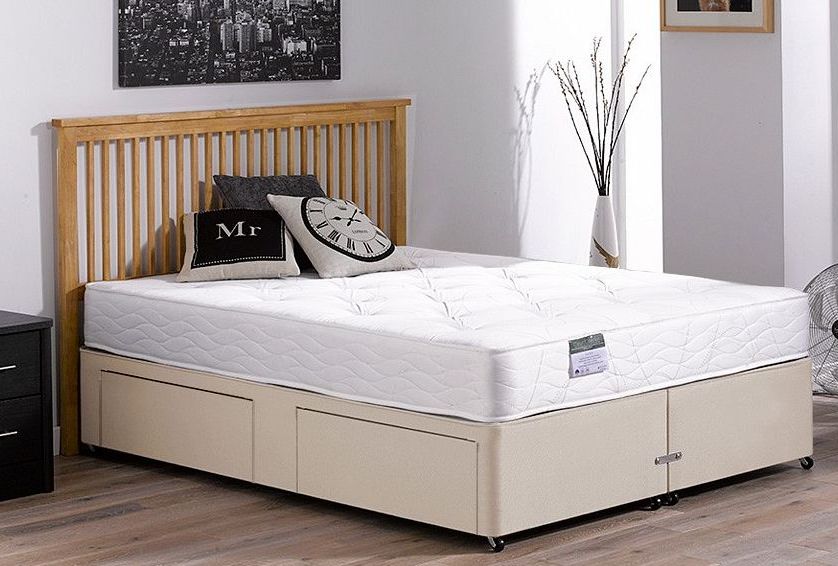 3`0 Single Beaumont Pocket Spring Divan Bed - Firm - Beige