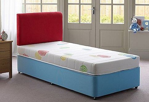 3`0 Single Bounce Divan Bed - Blue