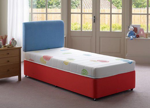 3`0 Single Bounce Divan Bed - Red