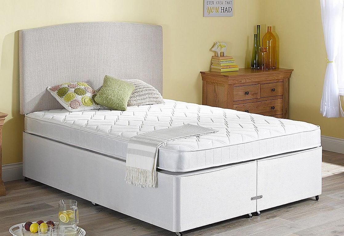 3`0 Single Coral Open Spring Divan Bed - Medium Firm