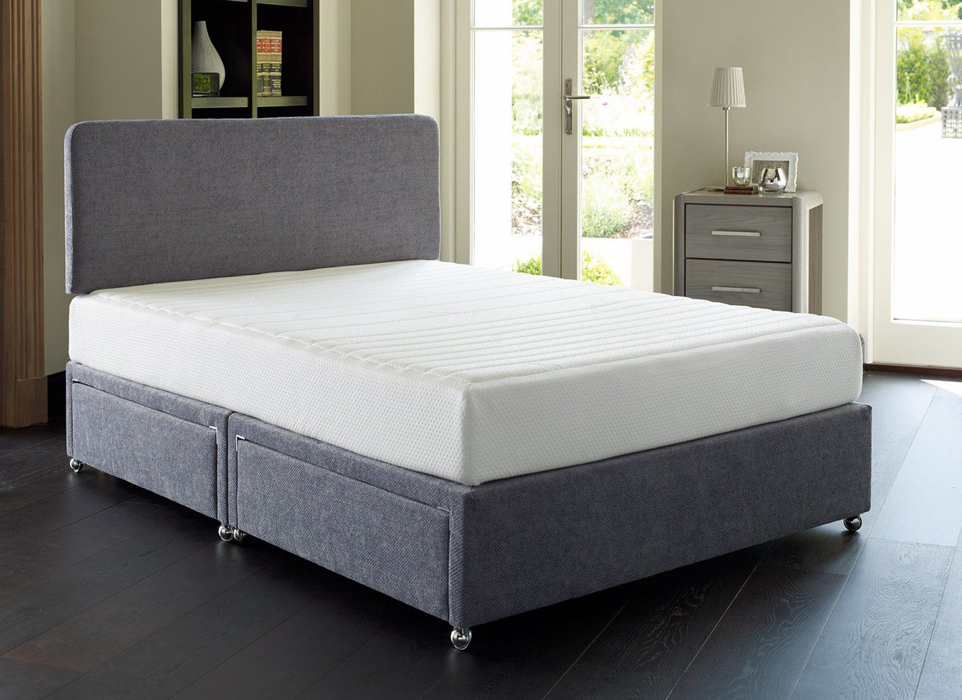 3`0 Single Creation Balance Memory Foam Divan Bed Slate -