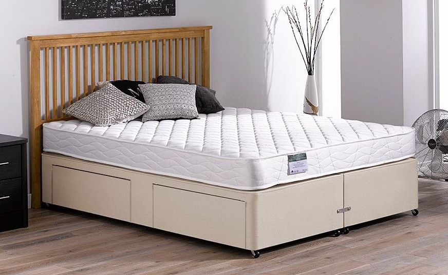 Dalton Open Spring Divan Bed - Medium - Beige