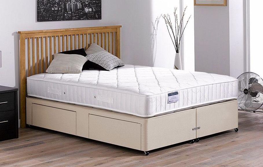 3`0 Single Hurley Pocket Spring Divan Bed - Medium - Beige