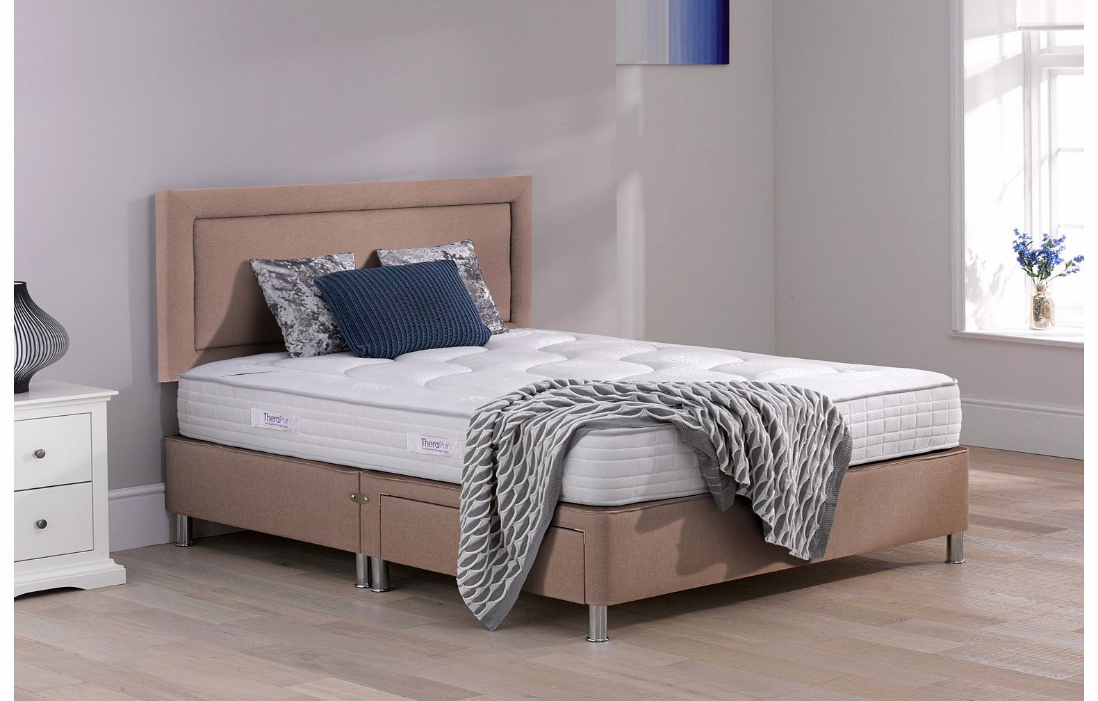 3`0 Single Therapur Devotion 24 Divan Bed With Legs - Medium