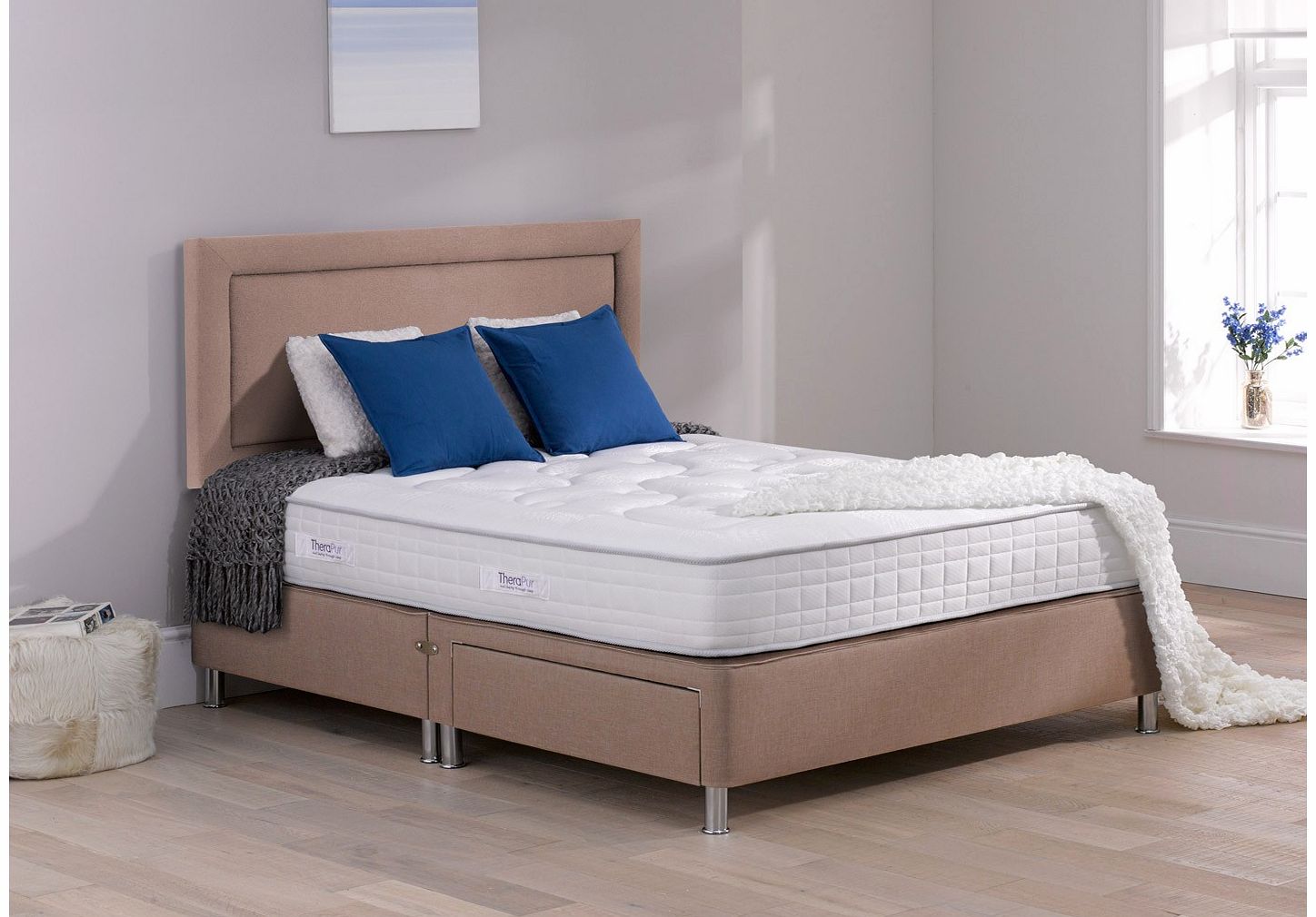 3`0 Single Therapur Tranquility Divan Bed With Legs -