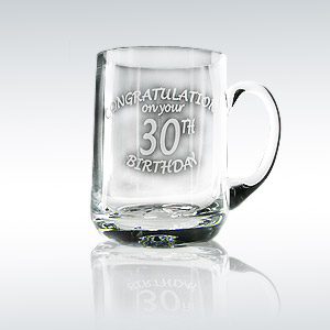 30th Birthday Celebration Crystal Glass Tankard