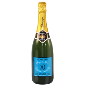 30th Birthday Personalised Champagne - Blue Label