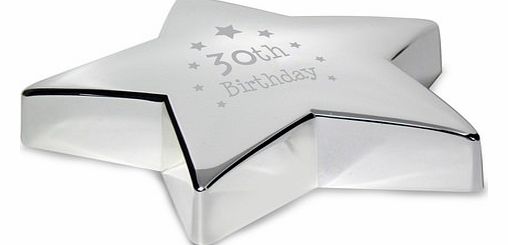 30th Birthday Star Paperweight