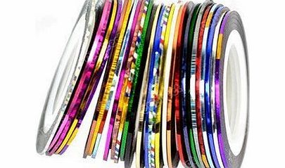 365daybuy 30Pcs Mixed Colors Rolls Striping Tape Line Nail Art Tips Decoration Sticker