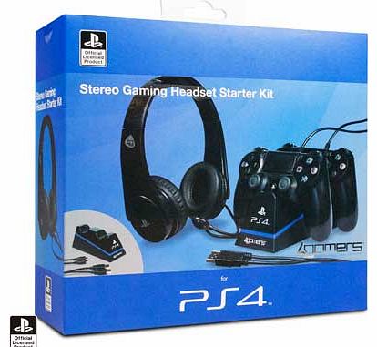 4Gamers Playstation 4 Officially Licensed Stereo Gaming Headset Starter Kit (PS4)