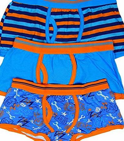 4 KIDZ Boys Pack of 3 Trunk Fit Boxer Shorts Cotton Rich Underpants sizes 2 to 6 Years