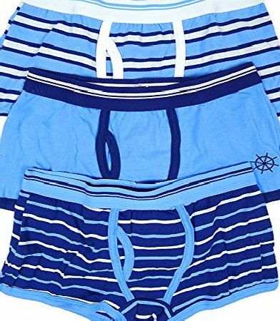 4 KIDZ Boys Pack of 3 Trunk Fit Boxer Shorts Cotton Rich Underpants sizes from 7 to 13 Years