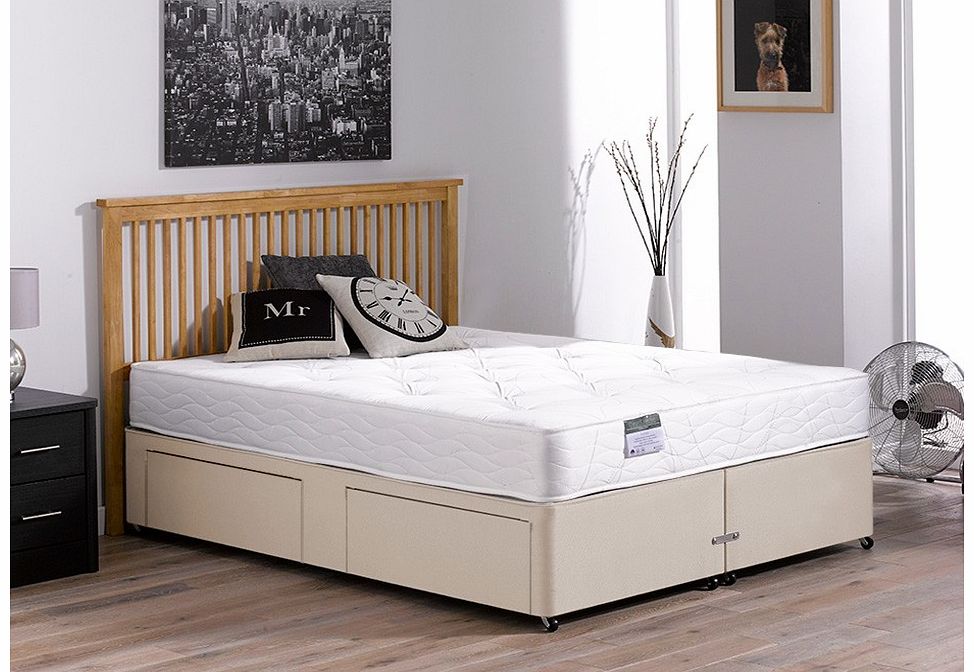 4`0 Small Double Beaumont Pocket Spring Divan Bed - Firm - Beige