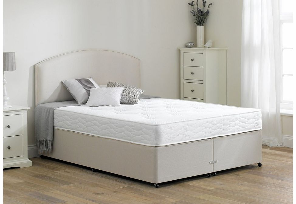 4`0 Small Double Halliday Open Spring Divan Bed - Firm - Beige