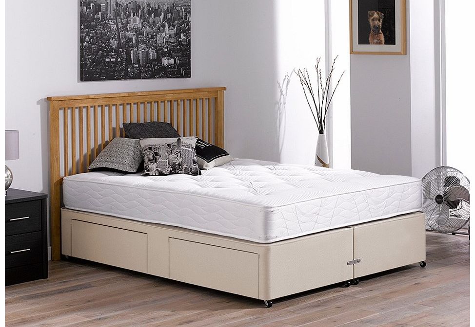 4`0 Small Double Orchard Pocket Spring Divan Bed - Firm - Beige