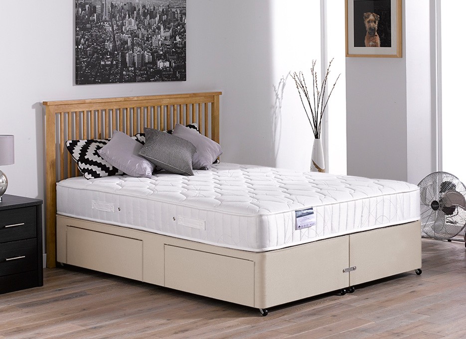 4`0 Small Double Rapley Pocket Spring Divan Bed - Medium - Beige