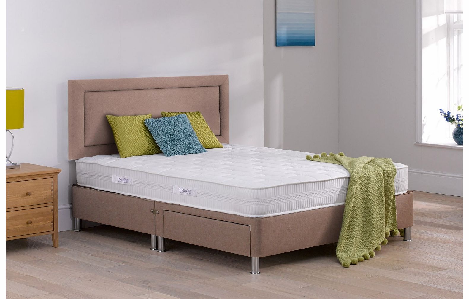 4`0 Small Double Therapur Bliss 22 Divan Bed With Legs - Medium