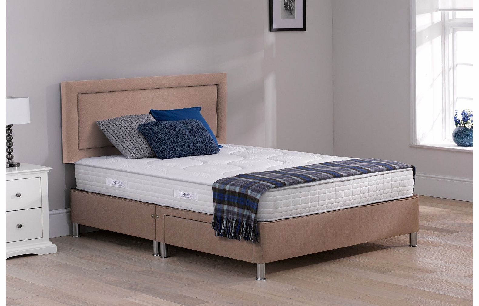 4`0 Small Double Therapur Emotion 24 Divan Bed With Legs - Medium