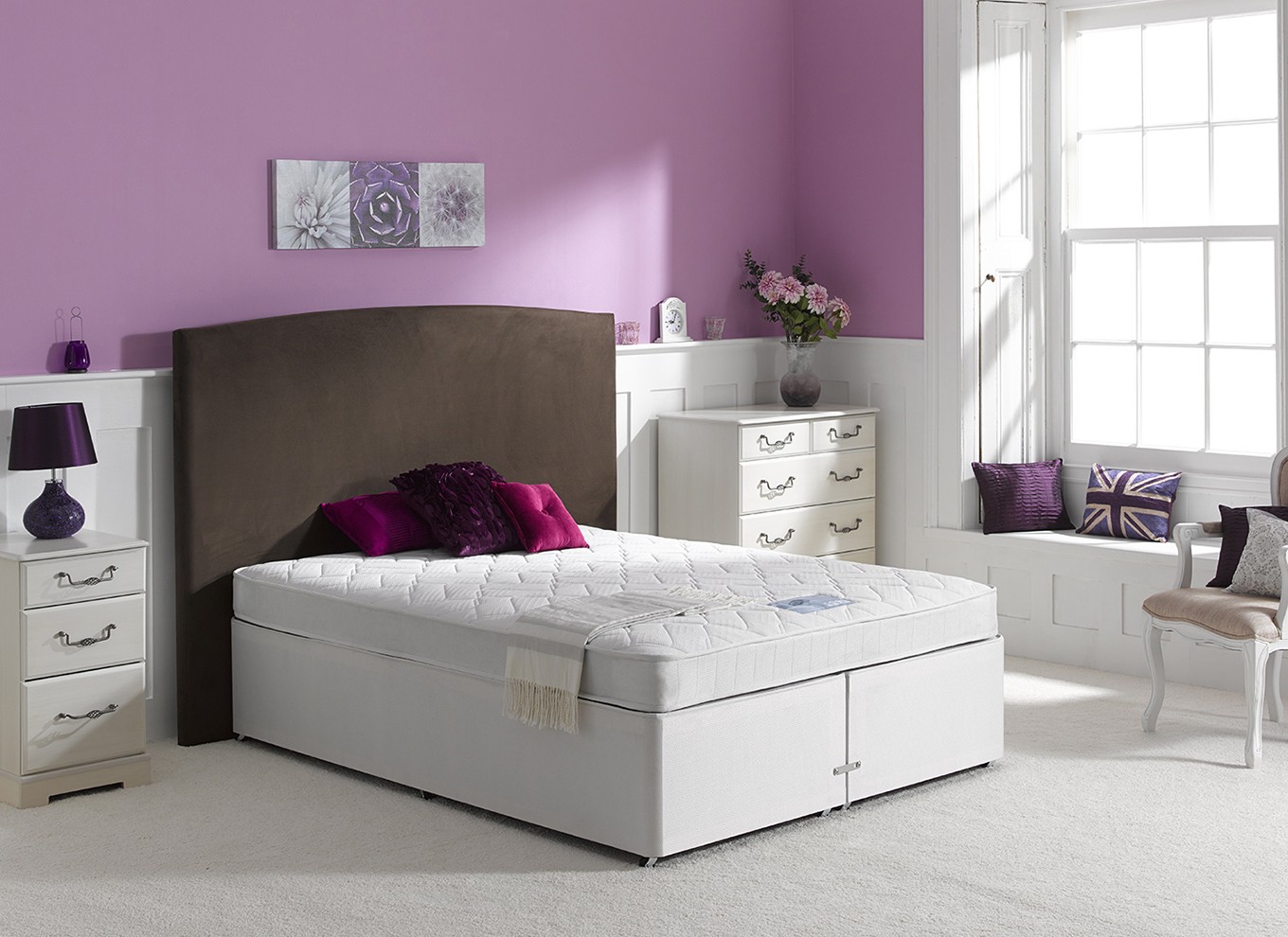 4`6 Double Jade Open Spring Divan Bed - Medium Firm