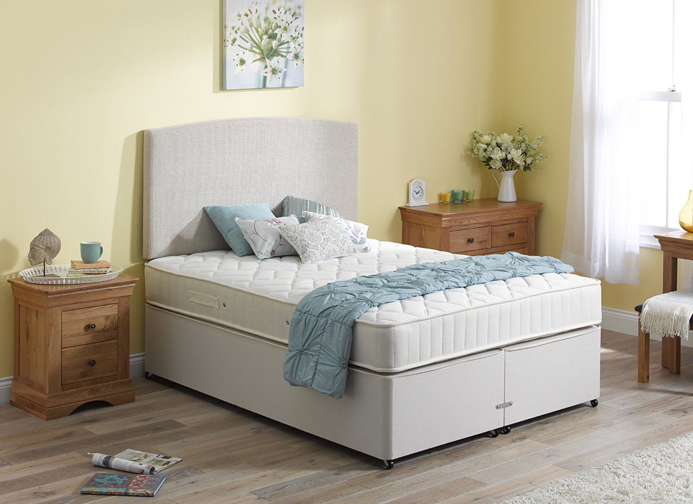 4`6 Double Kestrel Pocket Spring Divan Bed - Medium