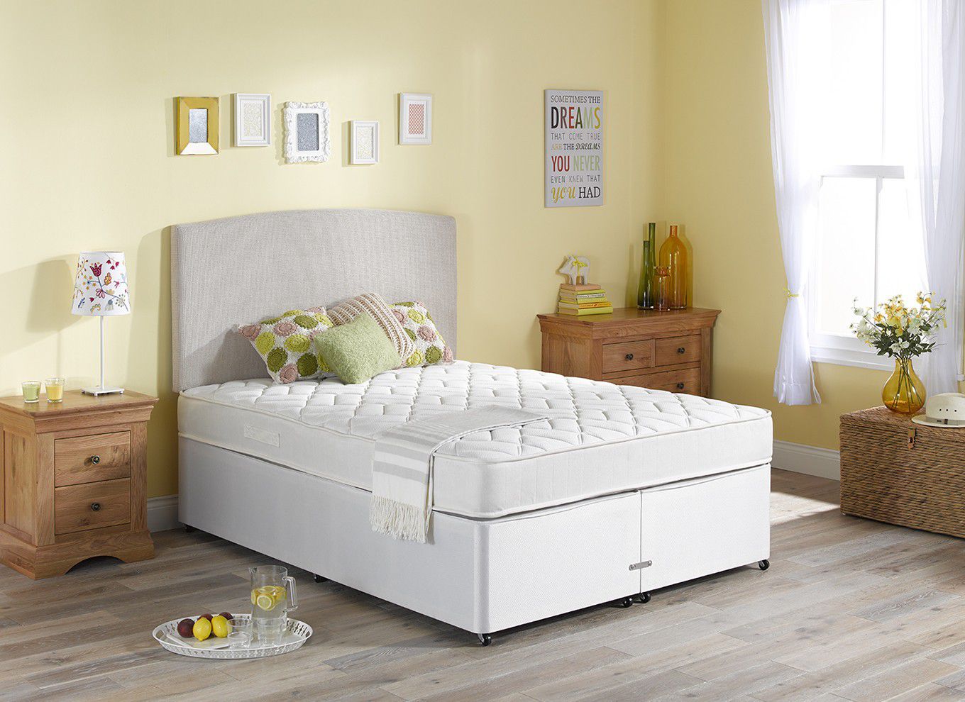 4`6 Double Ruby Pocket Spring Divan Bed - Medium