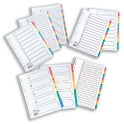 5 Star 1-15 Multicolour Reinforced Dividers A4