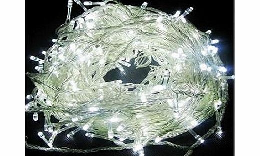WATERPROOF 200 Cool White LED Fairy Christmas Halloween Wedding Party Outdoor Lights 22 Metre amp; Mains Operated WITH MANY FLASH OPTIONS