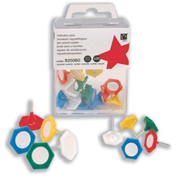 5 Star Office Indicator Pins 20mm Head Assorted