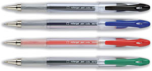 Office Roller Gel Pen Clear Barrel 1.0mm
