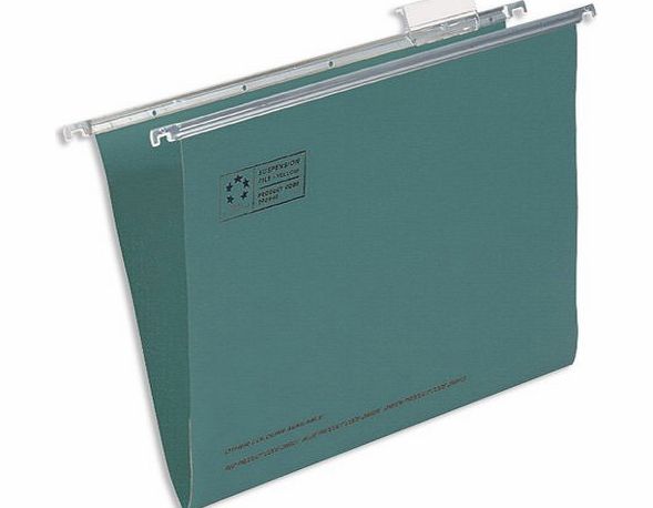 5 Star Office Suspension File Manilla Heavyweight with Tabs and Inserts Foolscap Green [Pack 50]