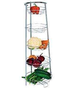 5 Tier Chrome Finish Vegetable Stand