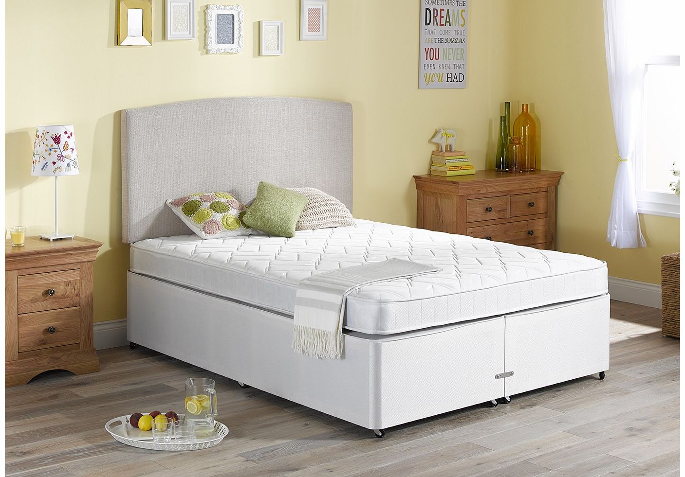 5`0 King Coral Open Spring Divan Bed - Medium Firm