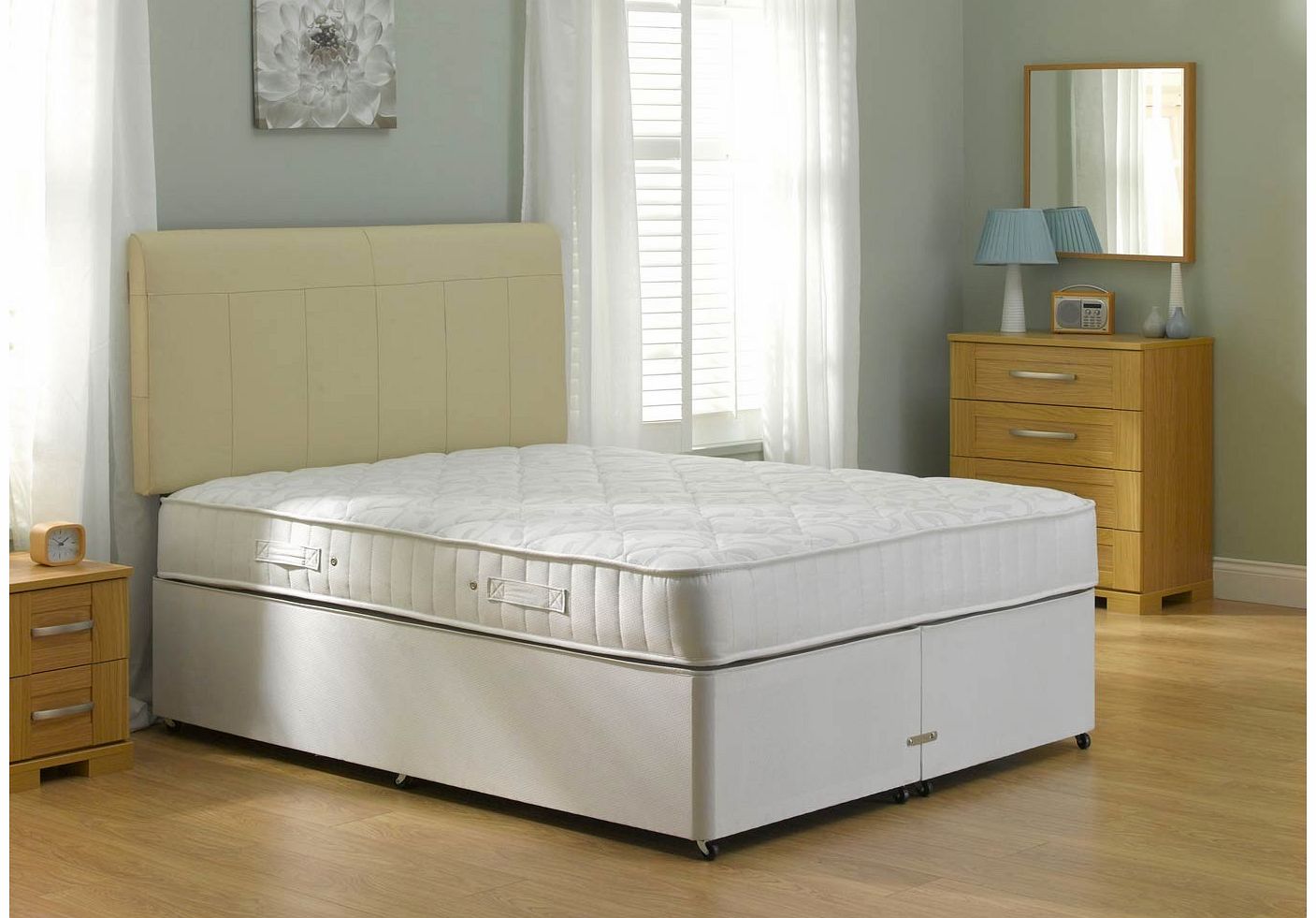 5`0 King Magenta Pocket Spring Divan Bed - Medium