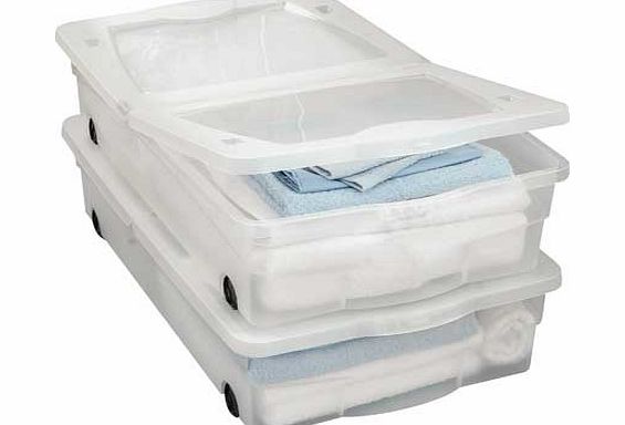 50 Litre Wheeled Plastic Underbed Storage Boxes