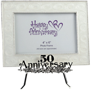 50th Wedding Anniversary Easel Style Photo Frame