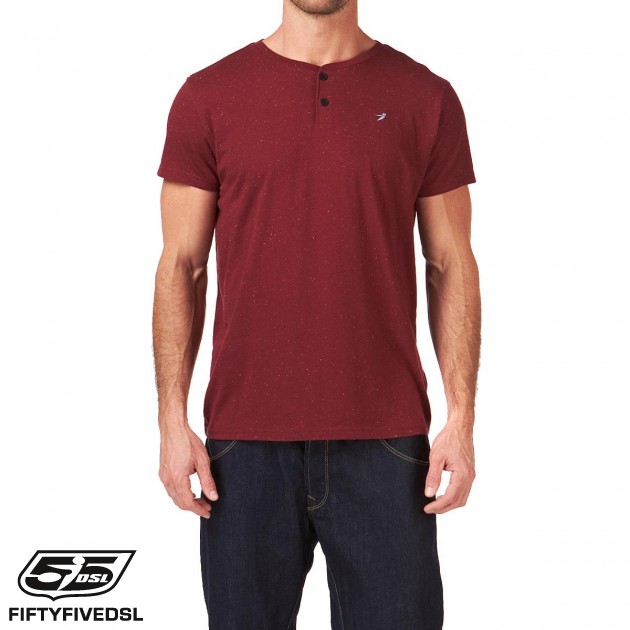 55DSL Mens 55 DSL Terrafina T-Shirt - Oxblood/Multislub