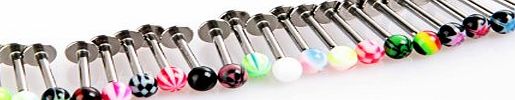 5starwarehouse 20 x Stainless Steel Ball Top Lip Studs Tragus Ear Rings Monroe Bars Labret Studs Body Piercing Makeup Jewellery
