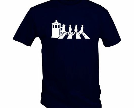 6 TEE NINERS Custom `` GALLIFREY ROAD `` T Shirt Dr Who fan art Available S - XXL in Black Blue Red (Medium, Blue)
