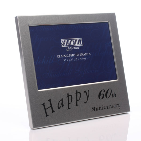 60th Anniversary Satin Silver Photo Frame