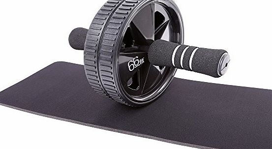 66fit Ab Roller Wheel amp; Knee Pad - Abs Core Abdominal Workout Fitness Exerciser