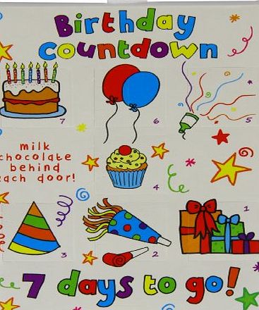 7 DAYS TO GO  Birthday Chocolate Countdown Calendar