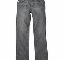 12yrs grey cotton blend straight jeans