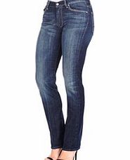 HW straight leg cotton blend jeans