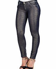 7 For All Mankind The Skinny gold star cotton blend jeans