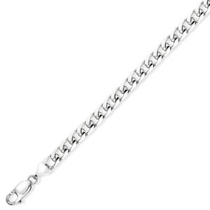 700 20 inch Bombe Curb Chain In 9 Carat White Gold