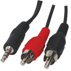 7dayshop.com Cables - 3.5mm Stereo plug to 2x Phono (RCA) - 10 Meter - Ref. CABLE-458/10
